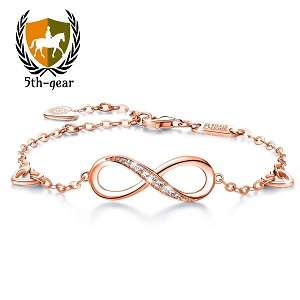 Billie Bijoux 925 Sterling Silver Infin/ity Bracelet Womens Rose Gold Best Deals & Coupons in America